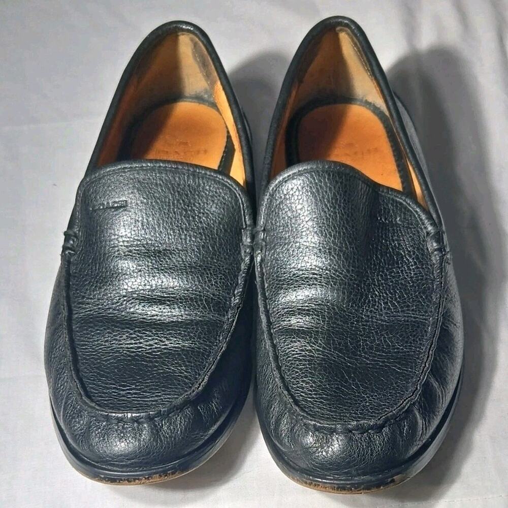 Coach Thomas Men's Black Leather Slip On Loafer Shoes US 8.5 Comfort